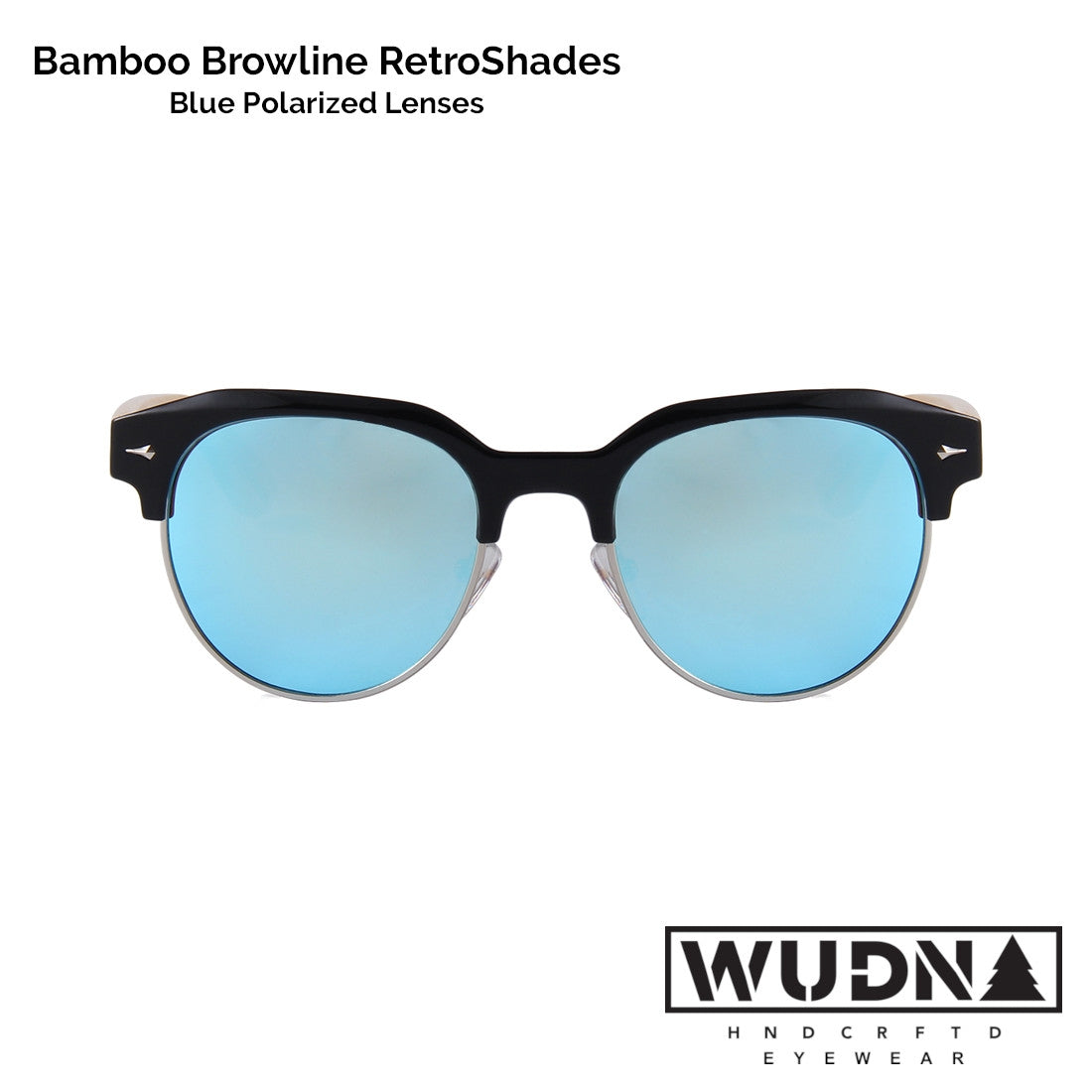 Sunglasses Bamboo Polarized Blue Lens - GRIZZLY EARS