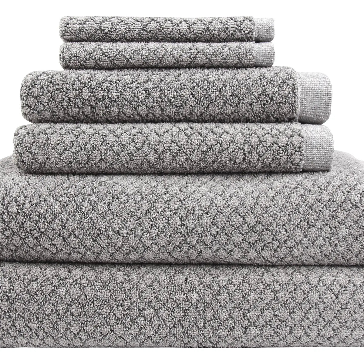 Everplush Chip Dye 6 Piece Bath Towel Set Granite