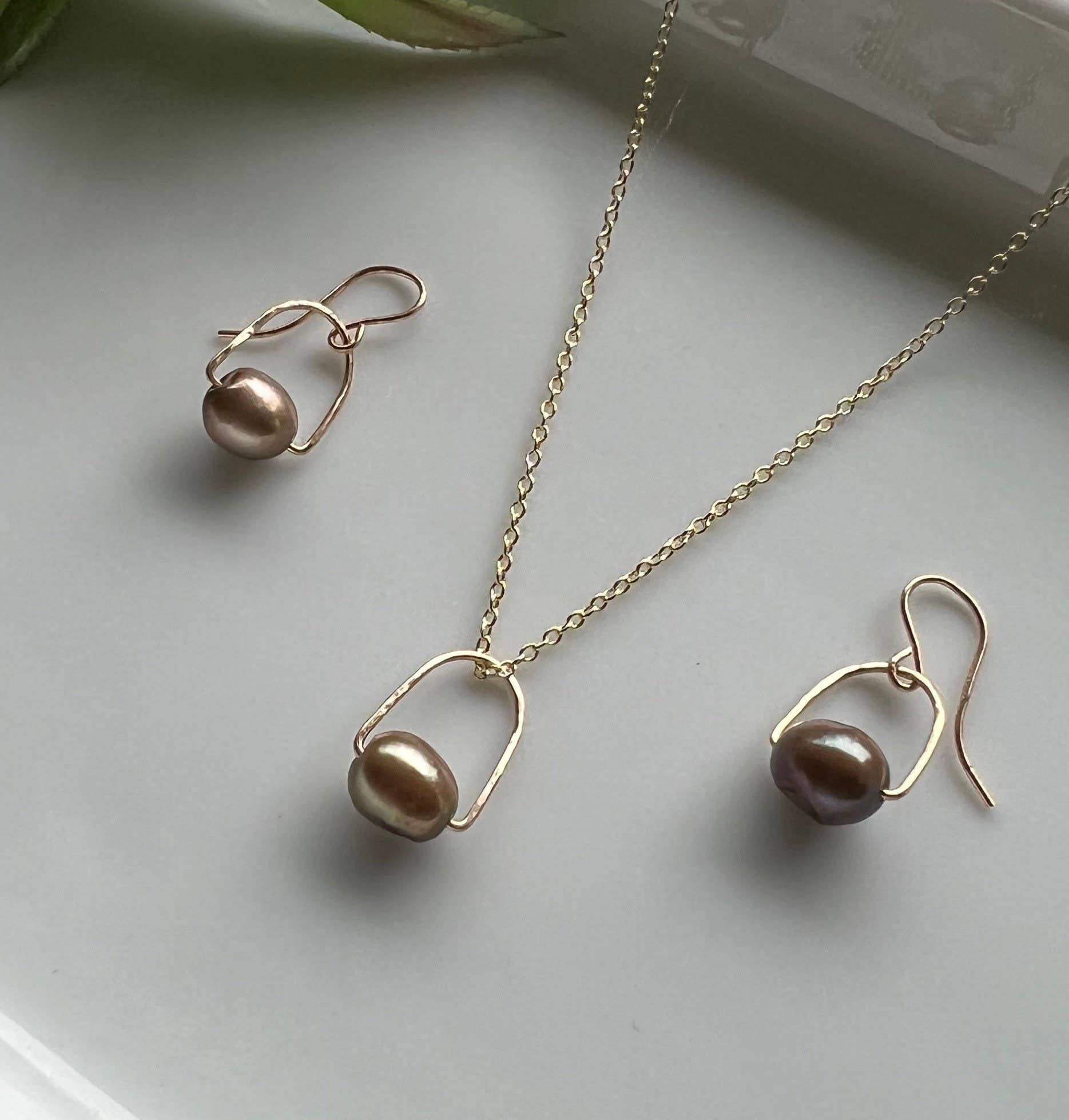 Pearl Drop Earrings: 14k Gold