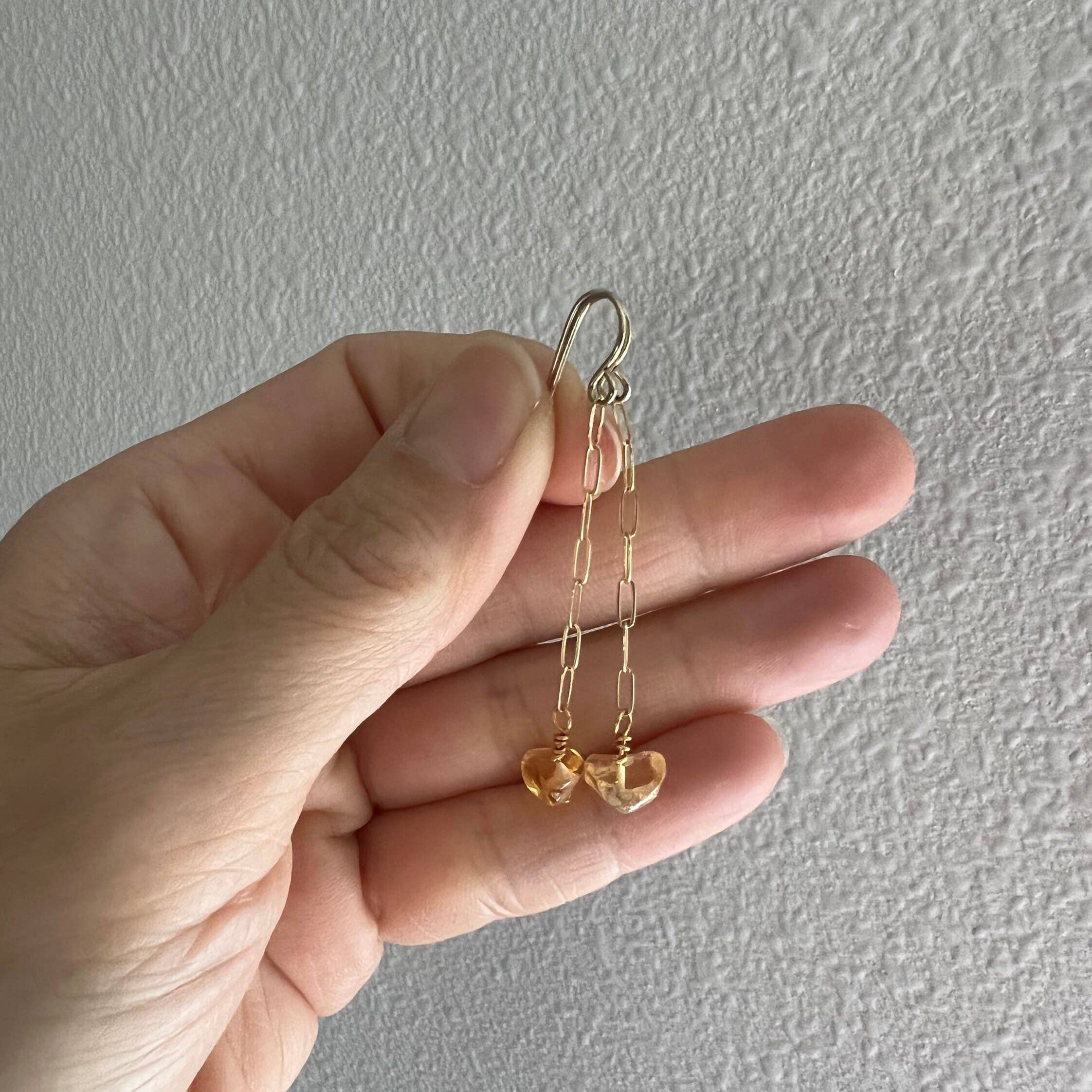 Citrine Chain Earrings