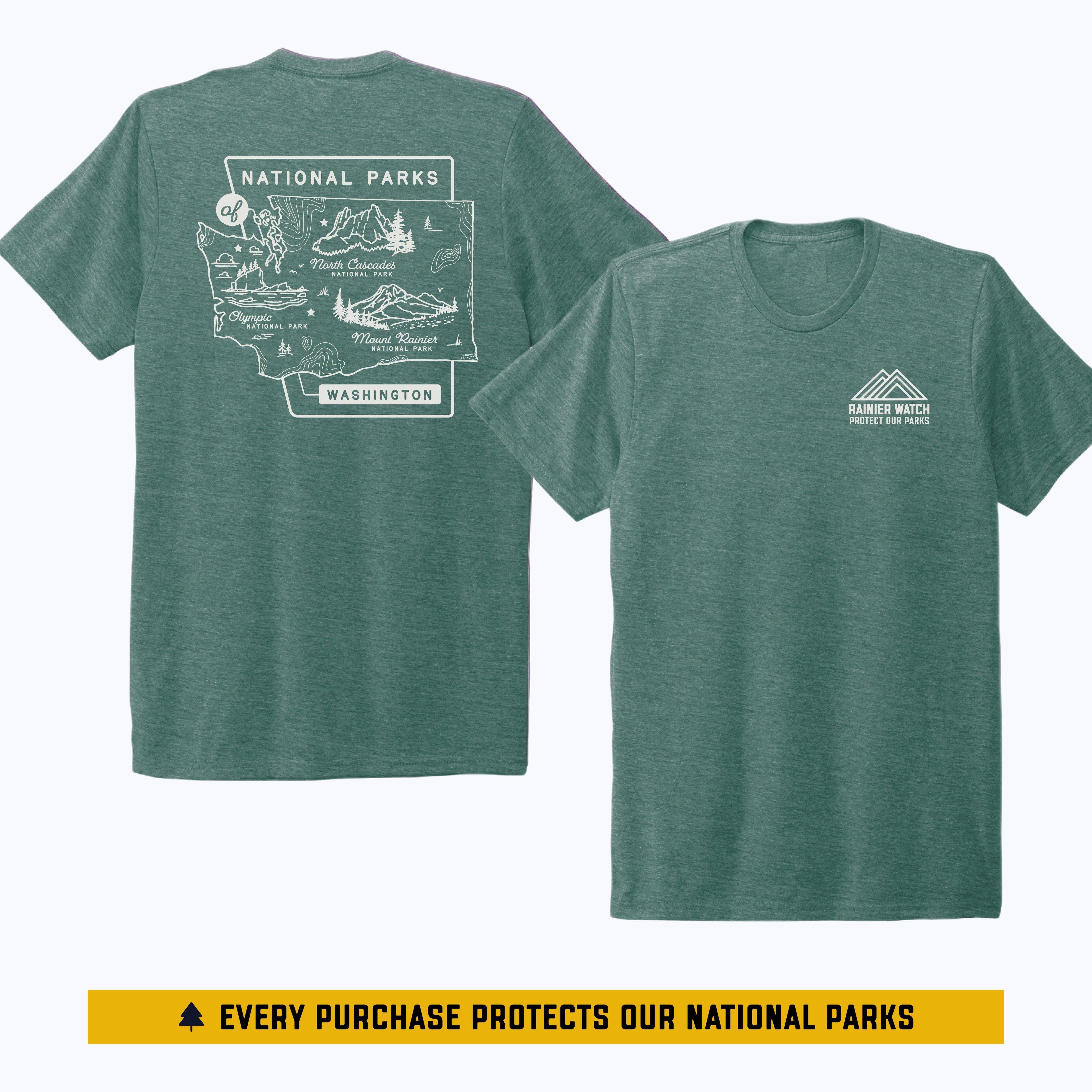 Washington National Parks Eco Tee - Sea Green: XL