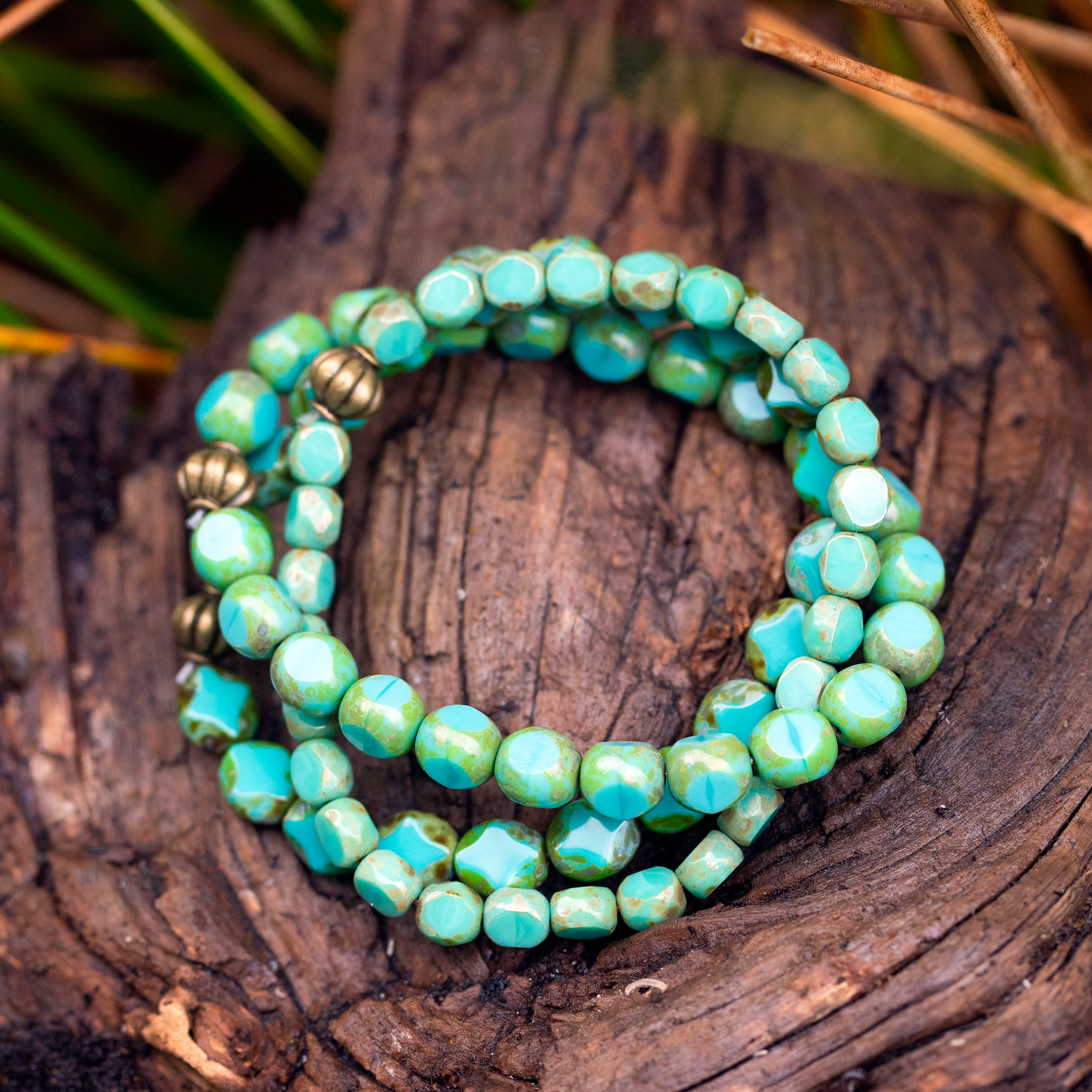 3 Strand Turquoise Bead Bracelet