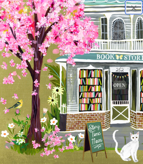 Cherry Blossom Book Shop | Art Print: 11 x 14