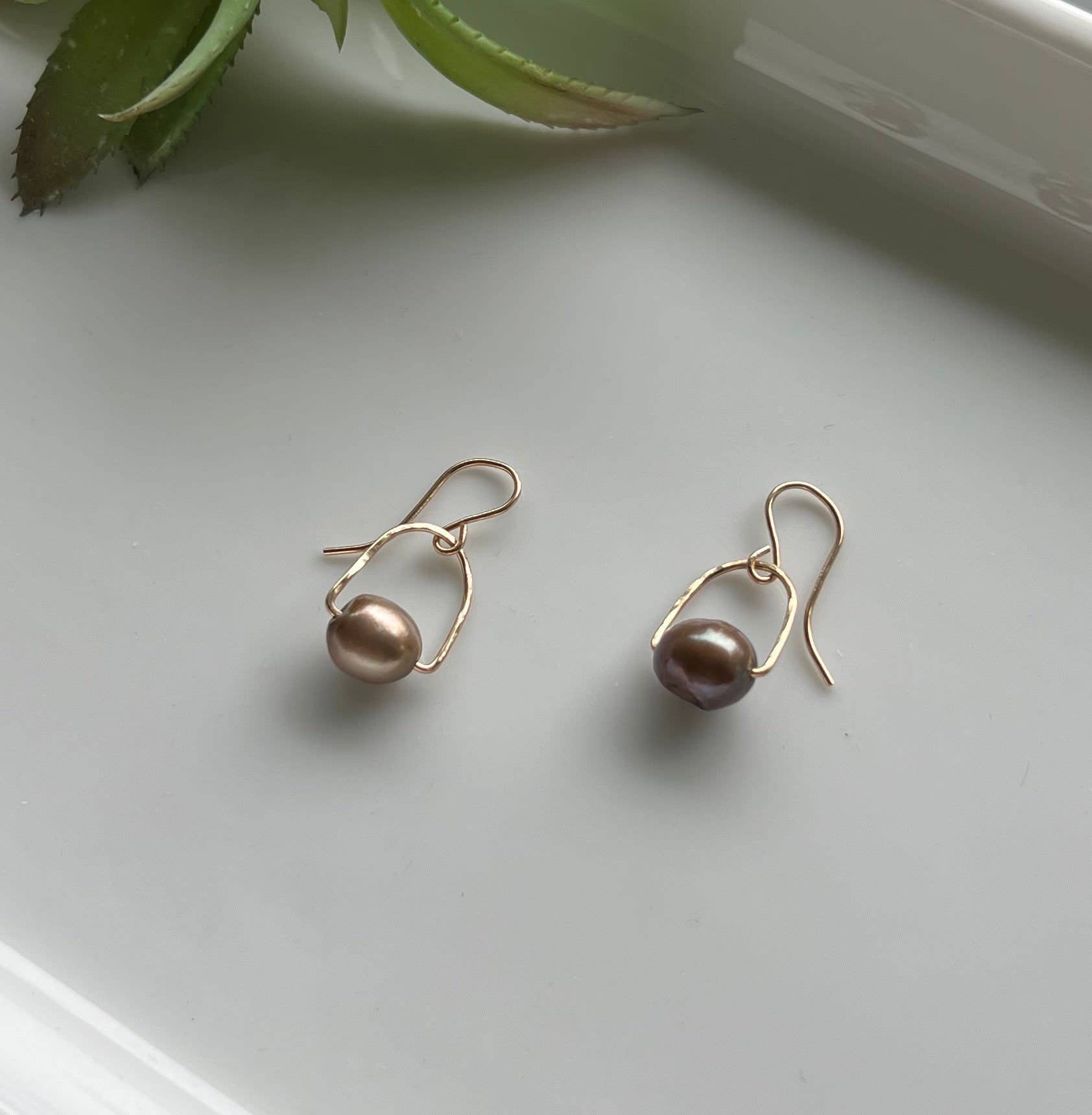 Pearl Drop Earrings: 14k Gold