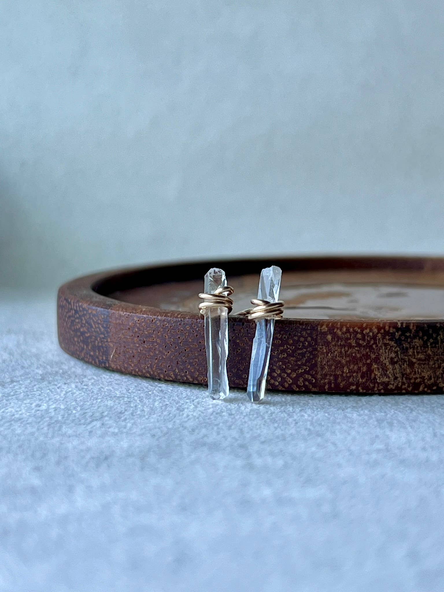 Raw Crystal Stud Earrings: Sterling Silver