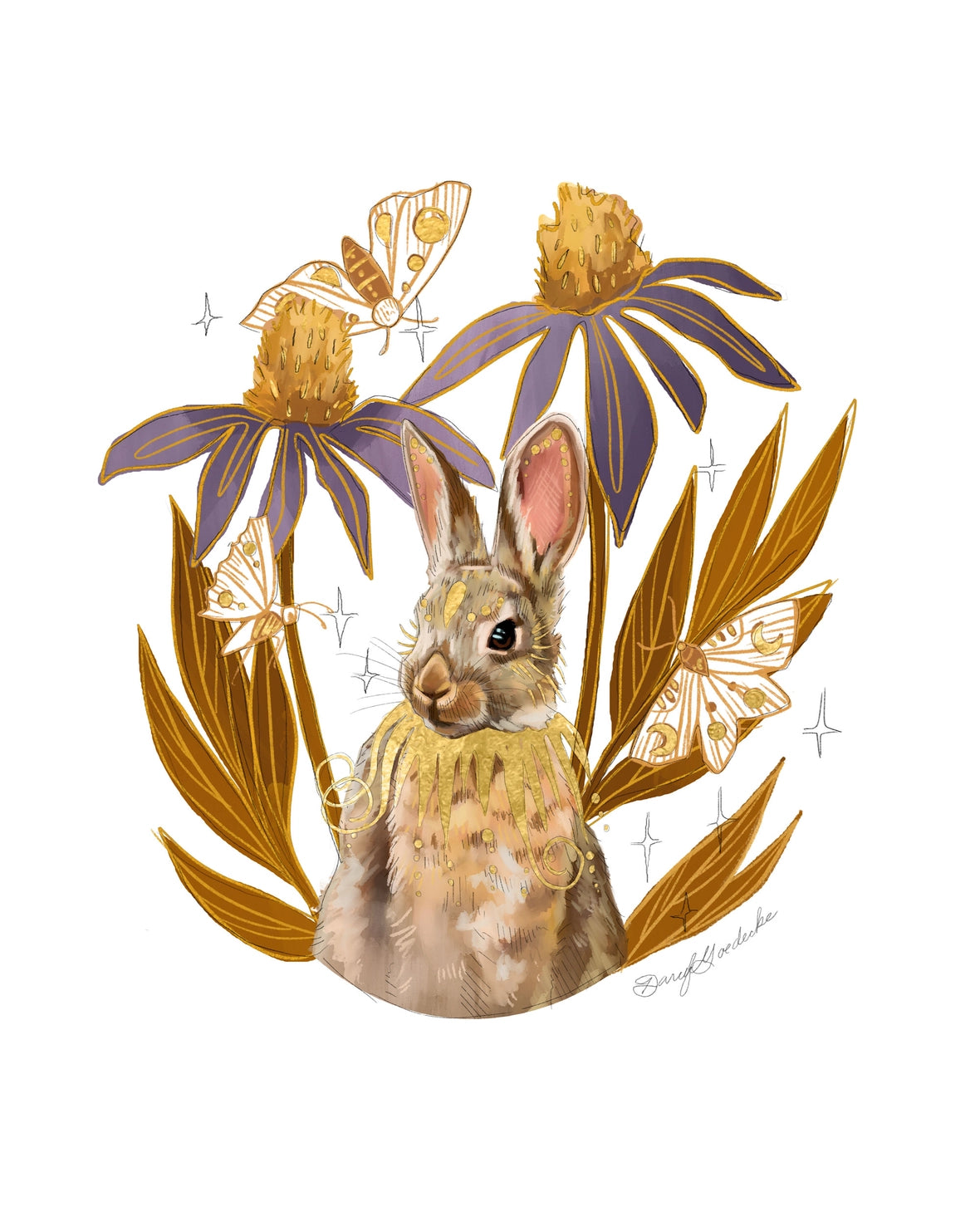 Echinacea Rabbit | Art Prints