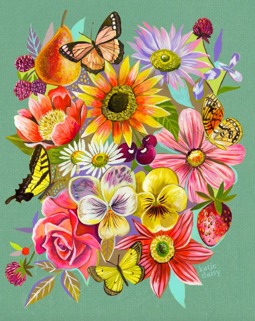 Bright Bouquet | Wildflower Art Print | Floral Wall Art: 11 x 14