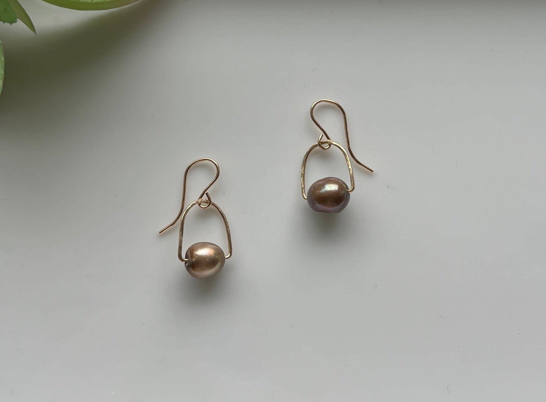 Pearl Drop Earrings: 14k Gold