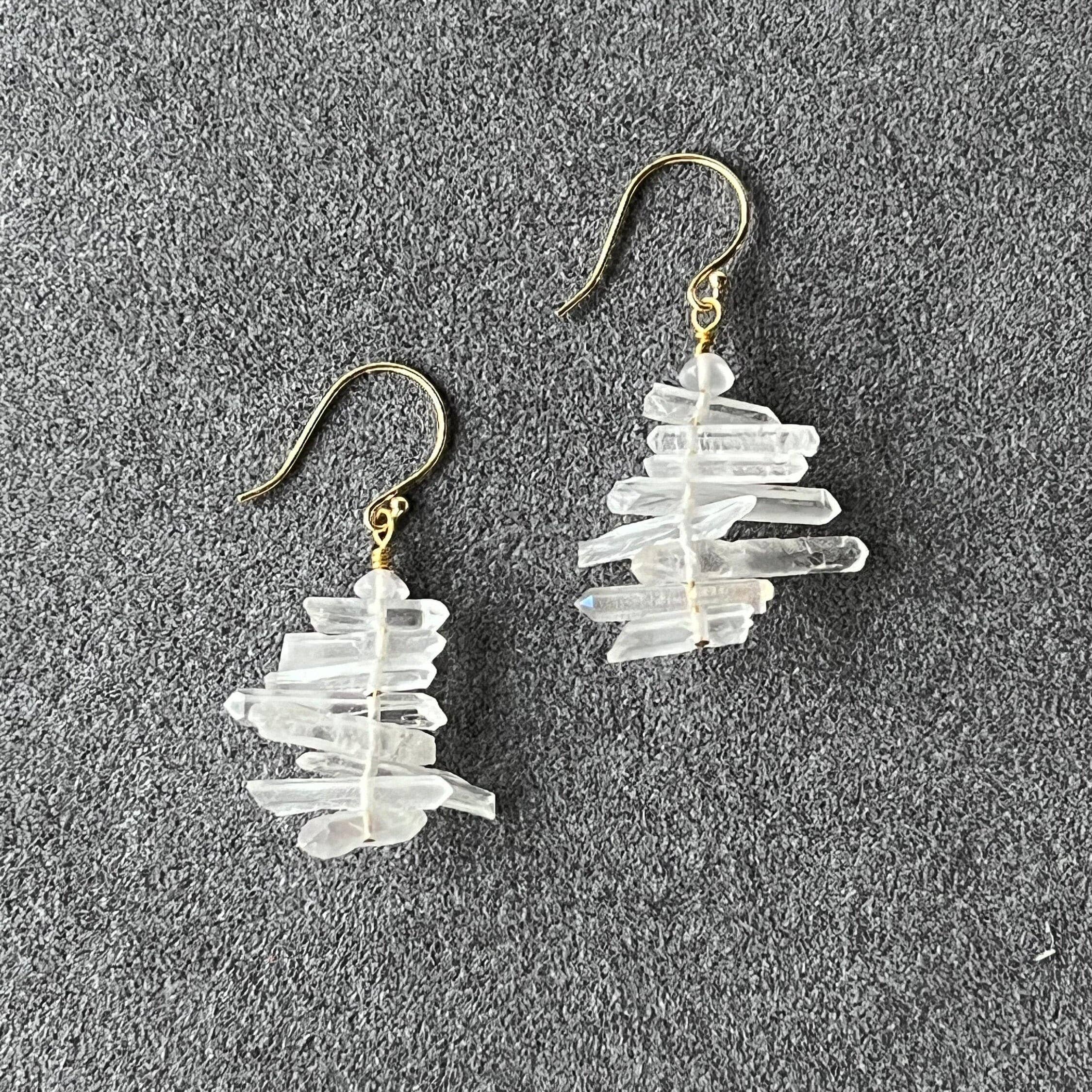 Icicle Earrings Crystal Quartz Earrings: Sterling Silver