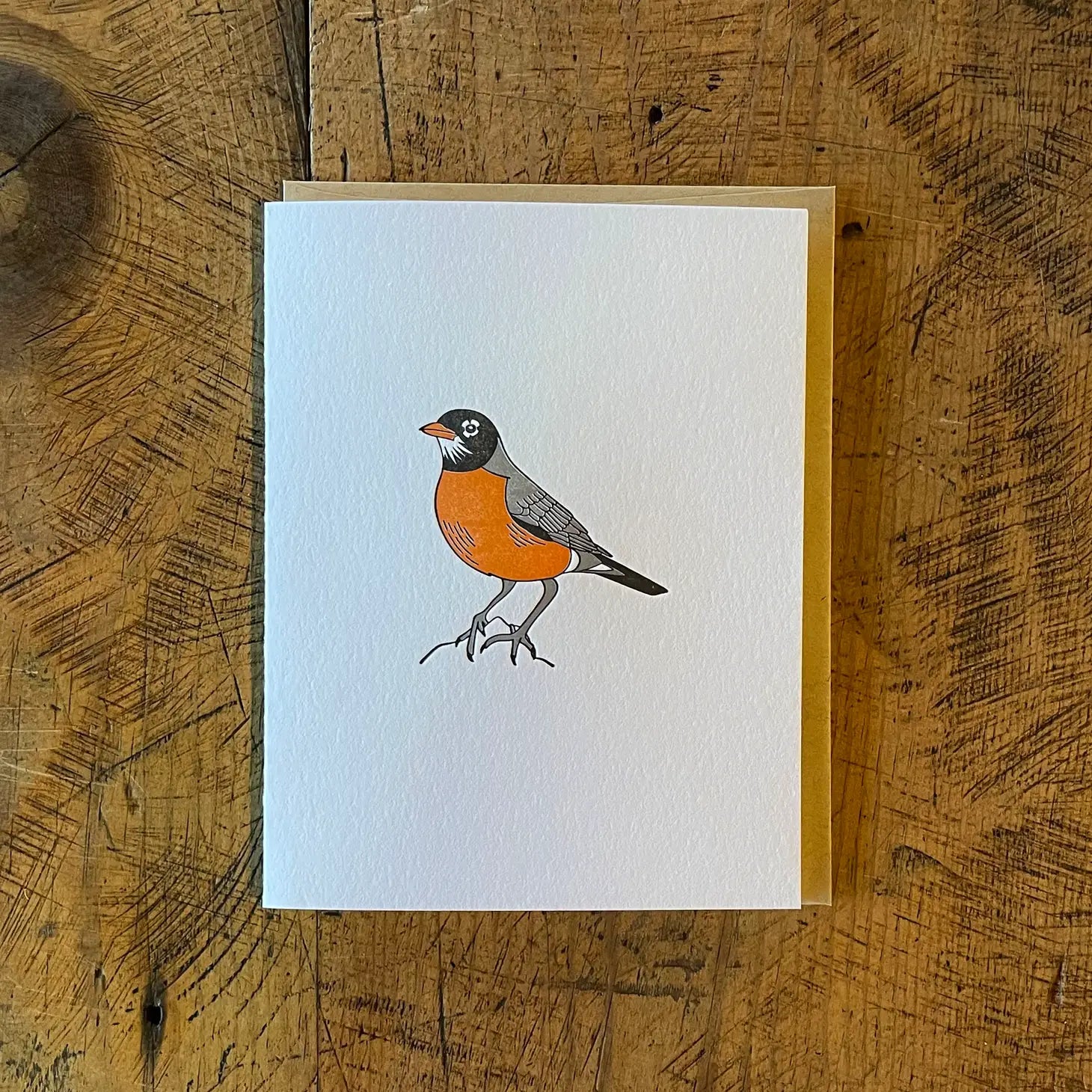 American Robin Letterpress Card