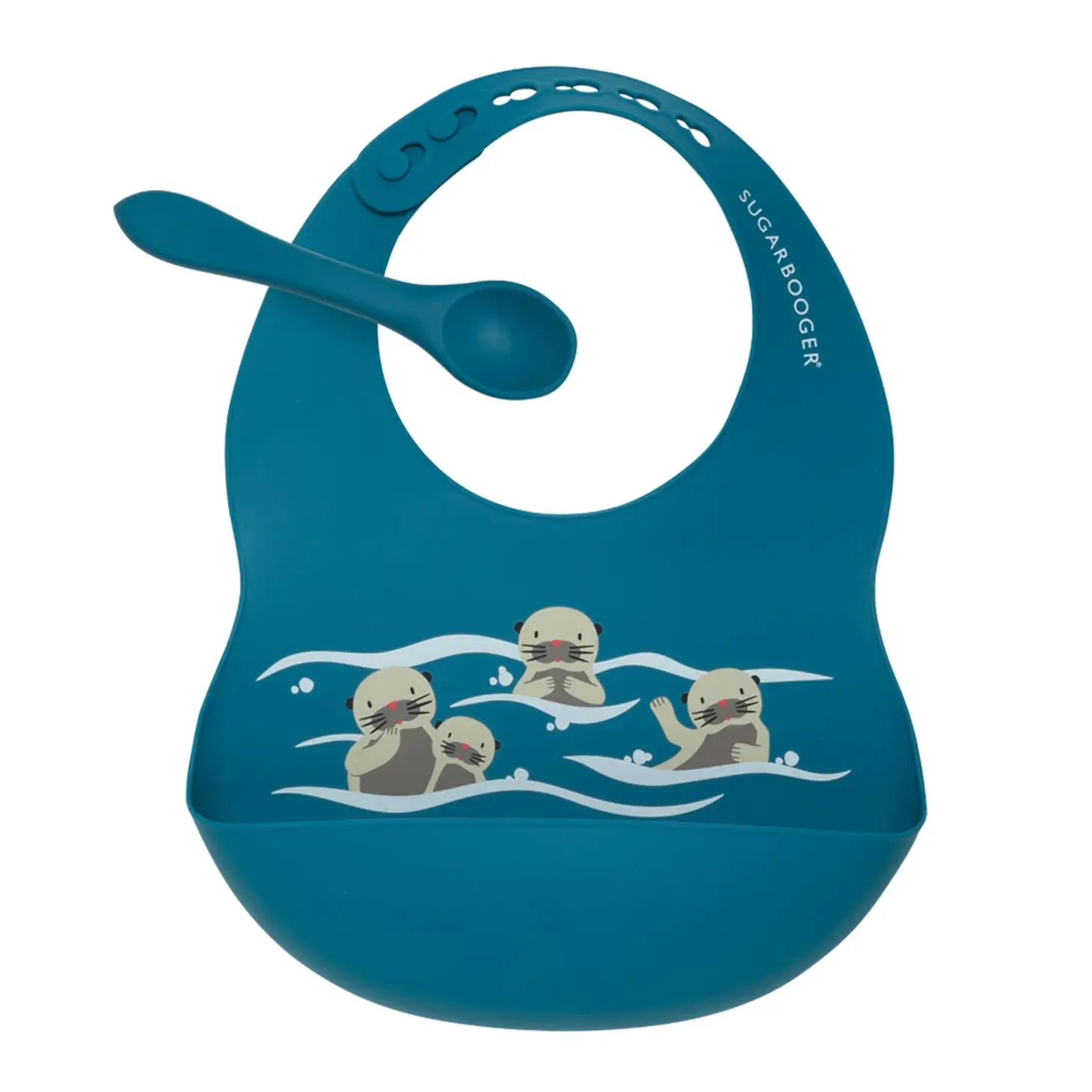 Fresh & Messy Silicone Bib & Spoon Set | Baby Otter