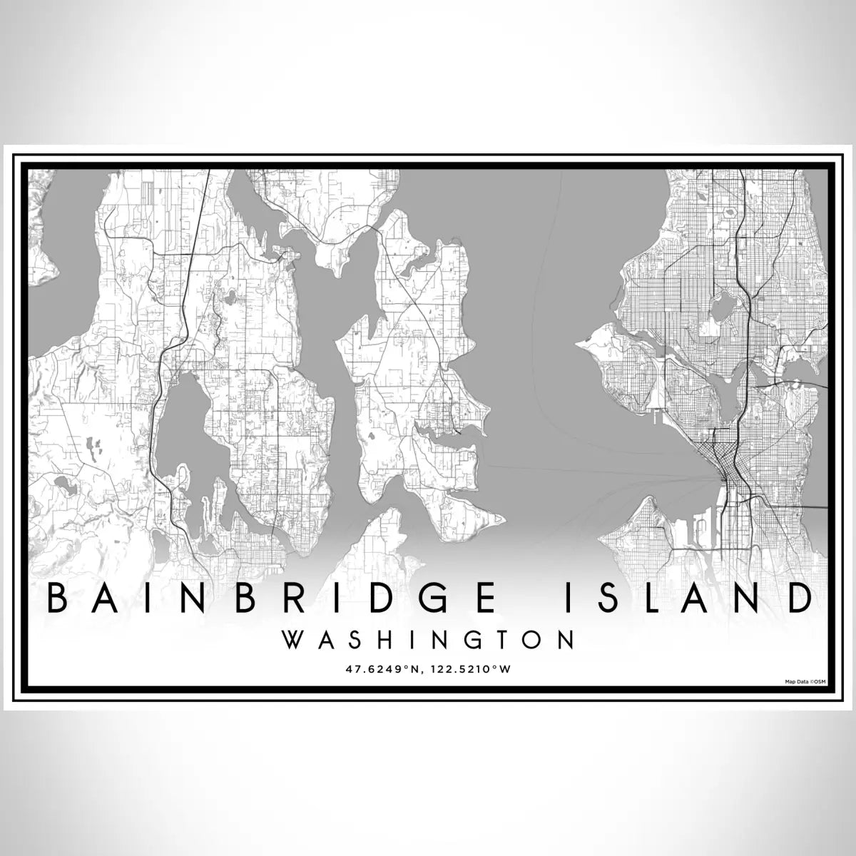 Bainbridge Island WA Map Print Classic