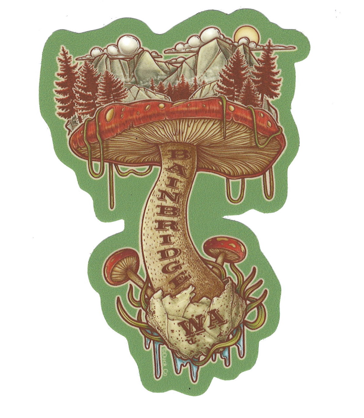 Bainbridge Island WA Mushroom Sticker