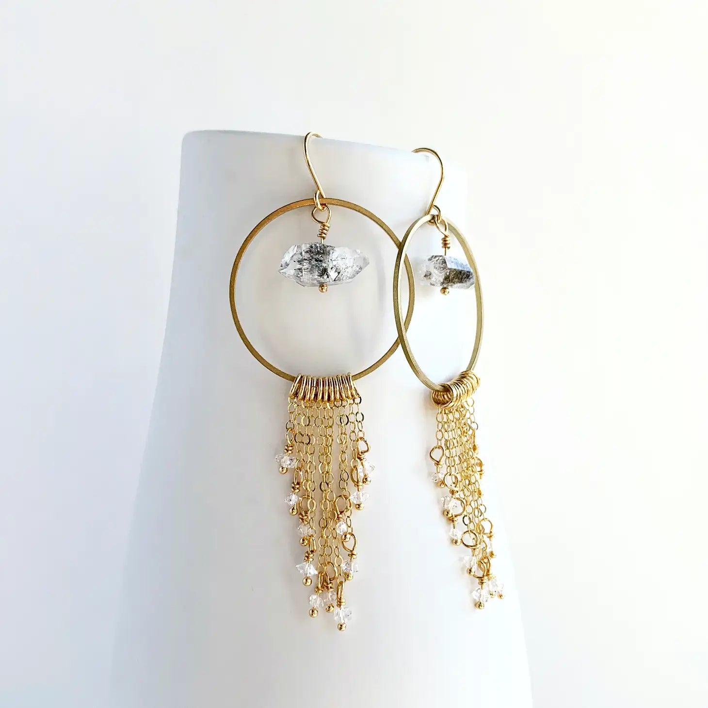 Bohemian Crystal Fringe Earrings | Boho Earrings