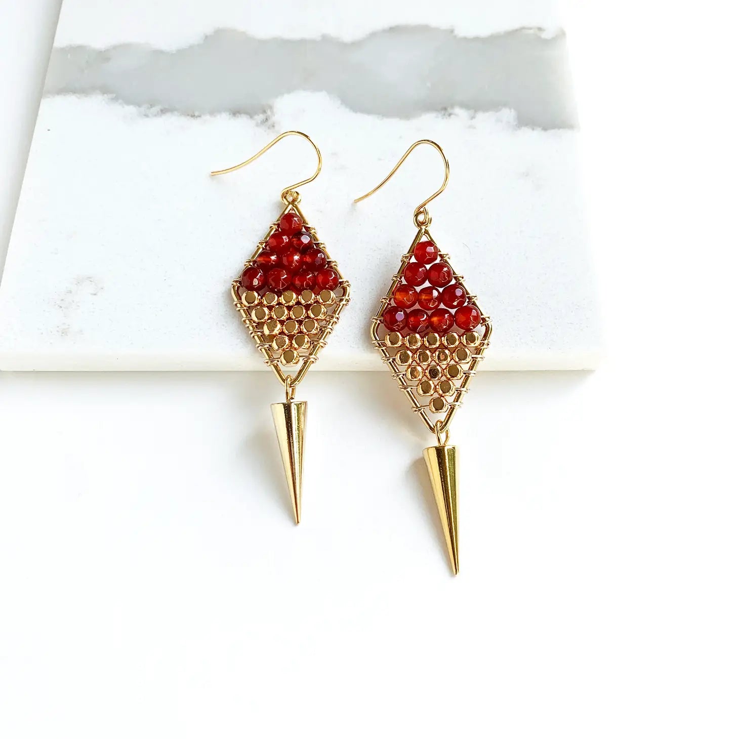 Bold Agate Spike Earrings | Fall Style