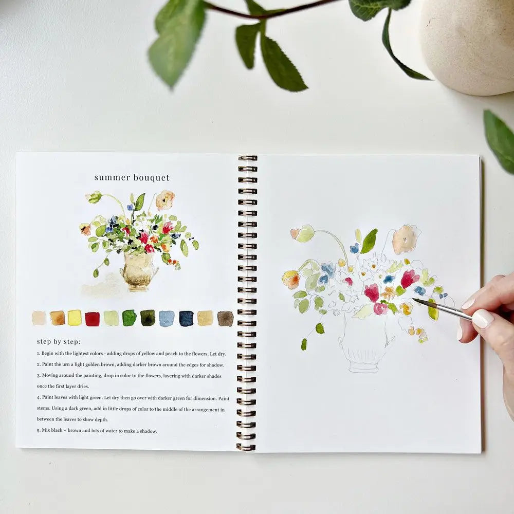 Bouquet Watercolor Workbook