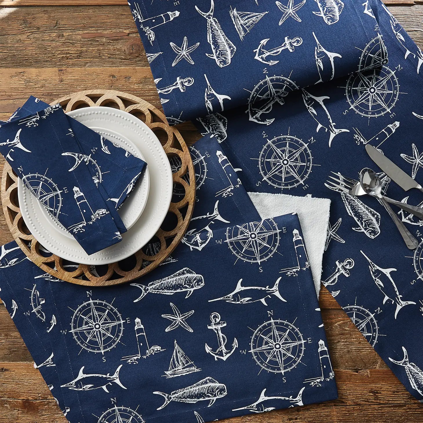 Captain's Quarters Napkin - Navy