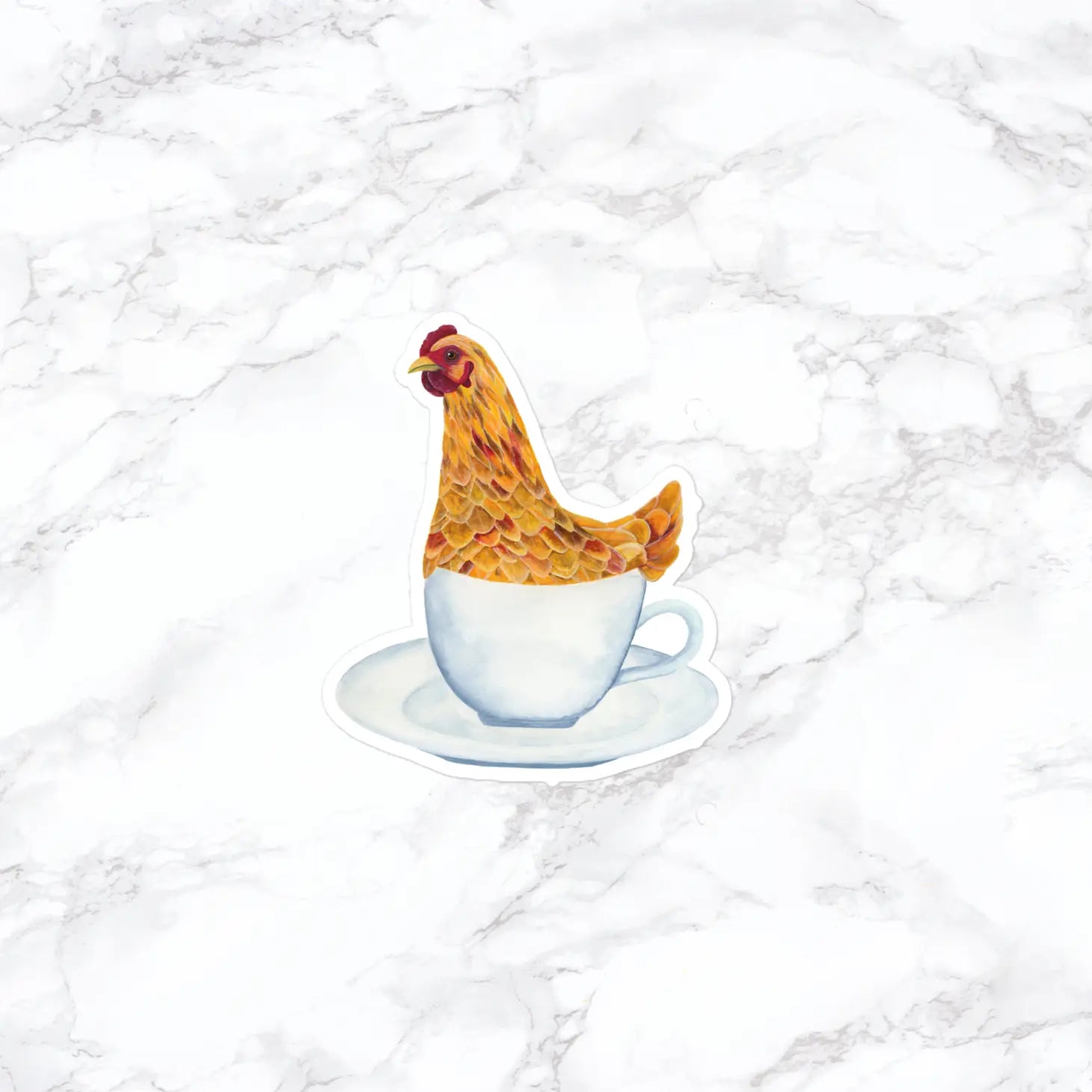 Chicken in a Teacup Sticker