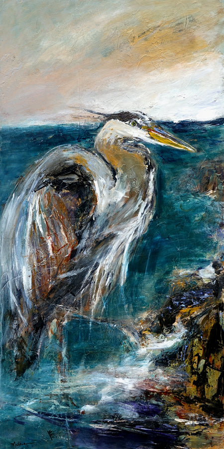 "Gentleman Heron" Christopher Mathie Fine Art