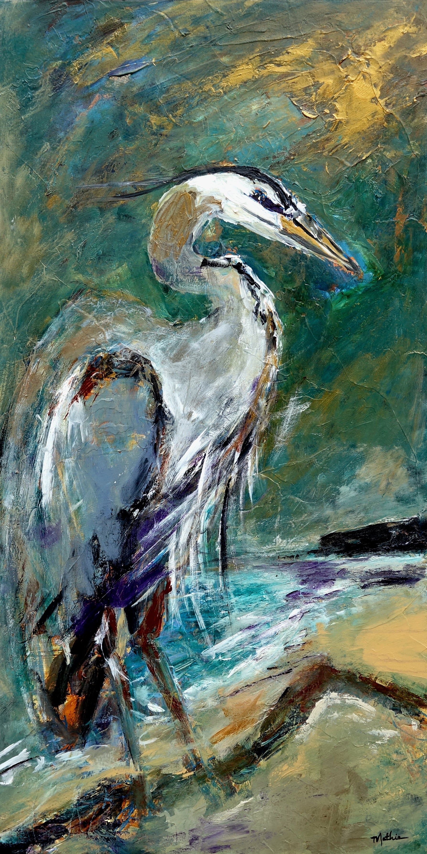 "Night Heron" - Christopher Mathie Fine Art