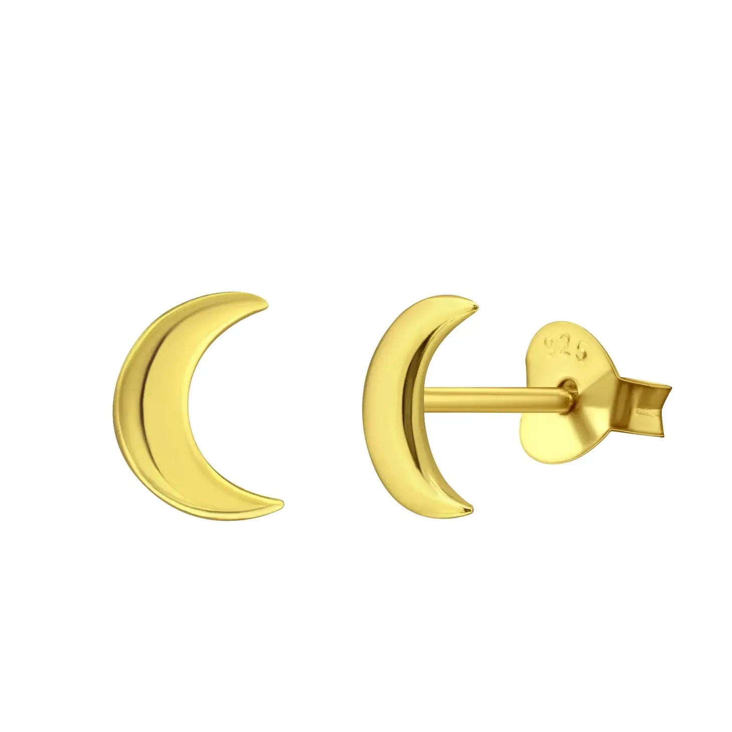 Crescent Moon Studs