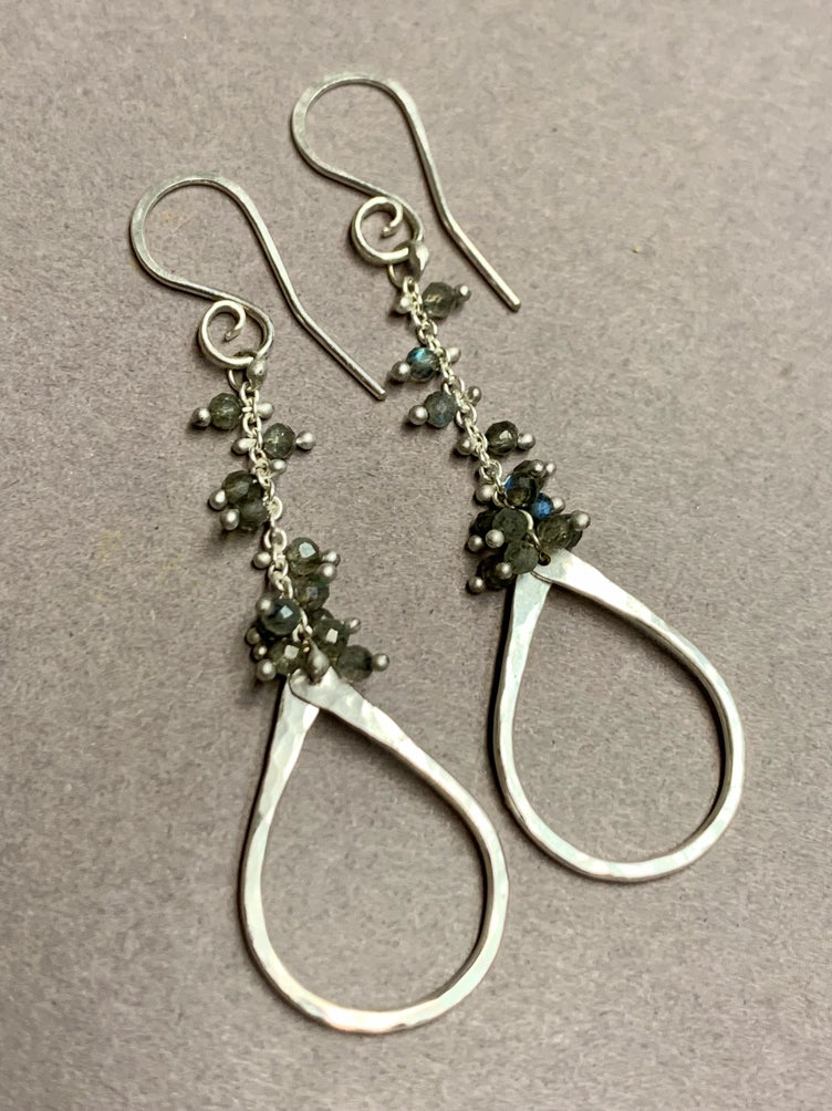 Labradorite Tear Duster Earrings