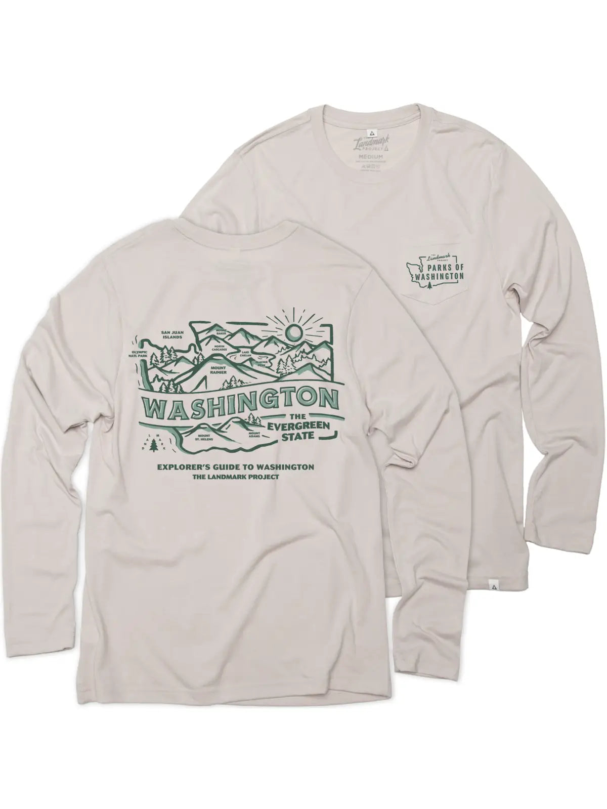 Explore Washington Long Sleeve Pocket T-shirt