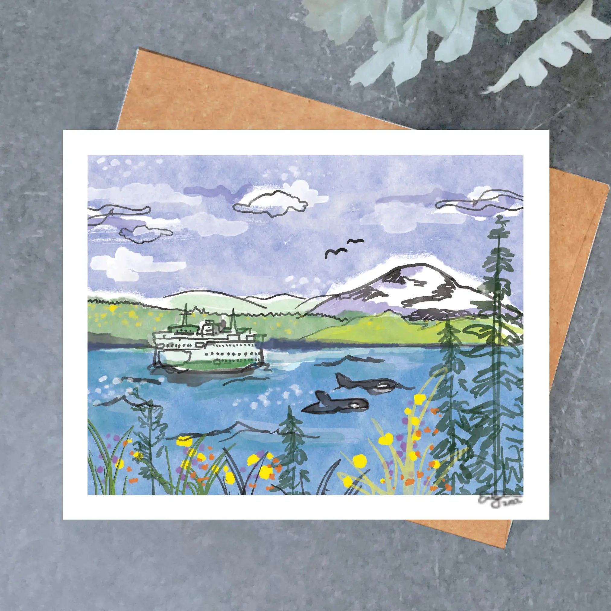 Ferry Washington Greeting Card