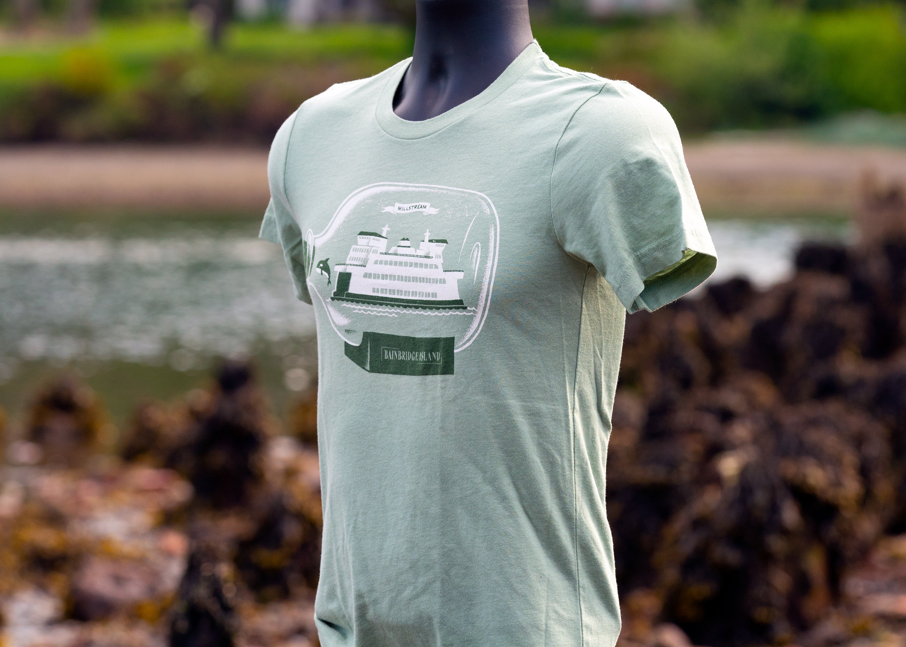 Dusty Blue | Ferry in a Bottle Short Sleeve Shirt