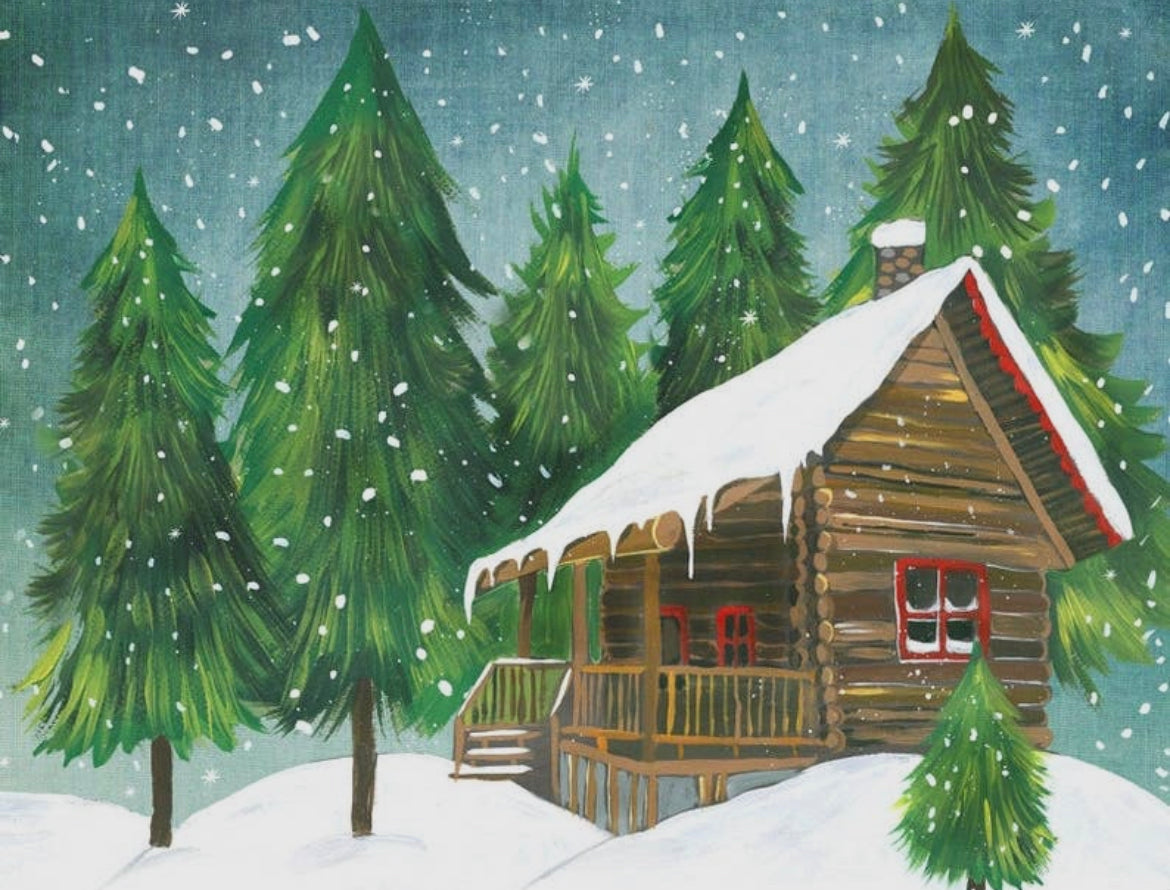 Winter Cabin Art Print