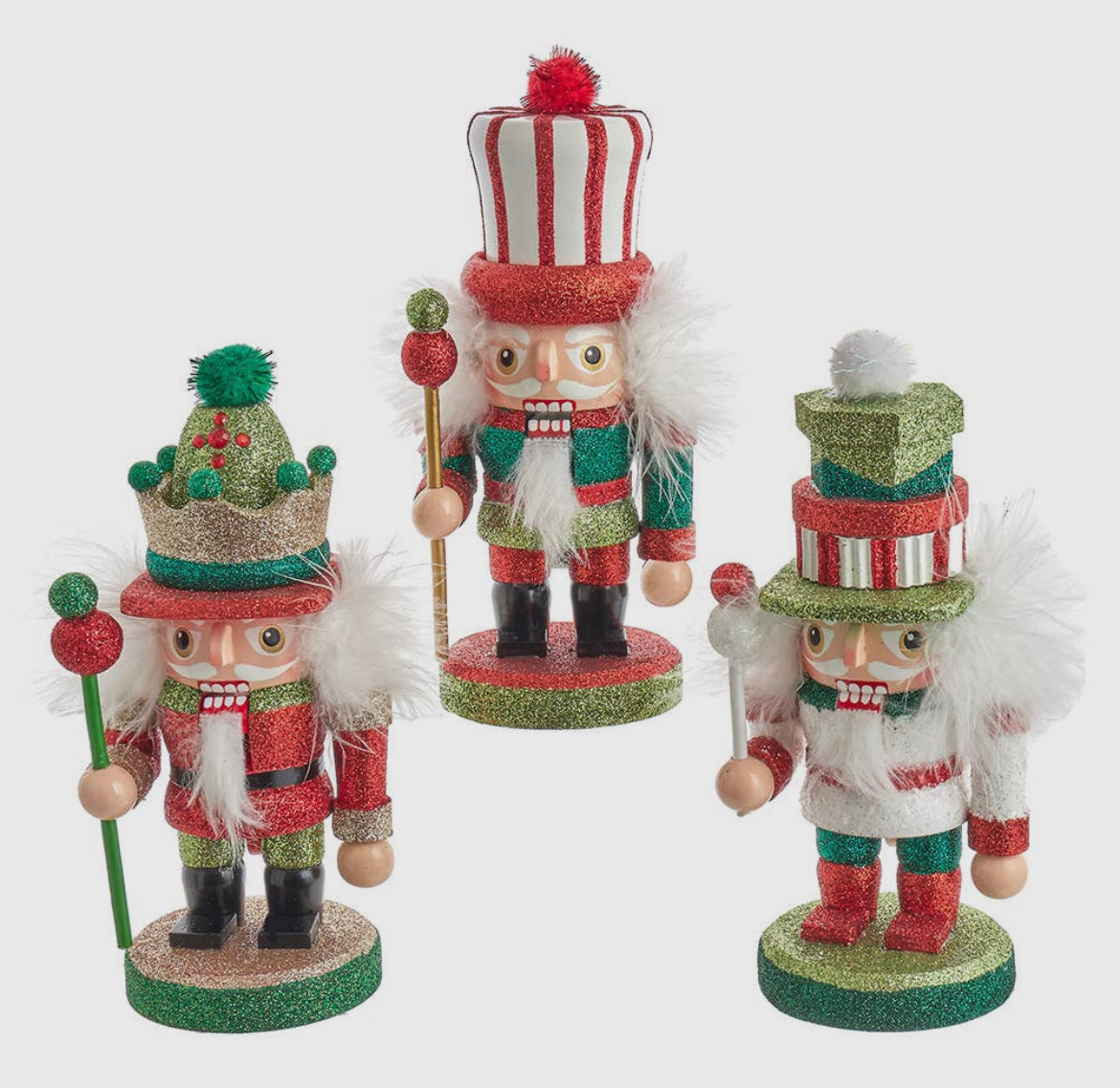 7” Hollywood Red, White or Green Nutcrackers