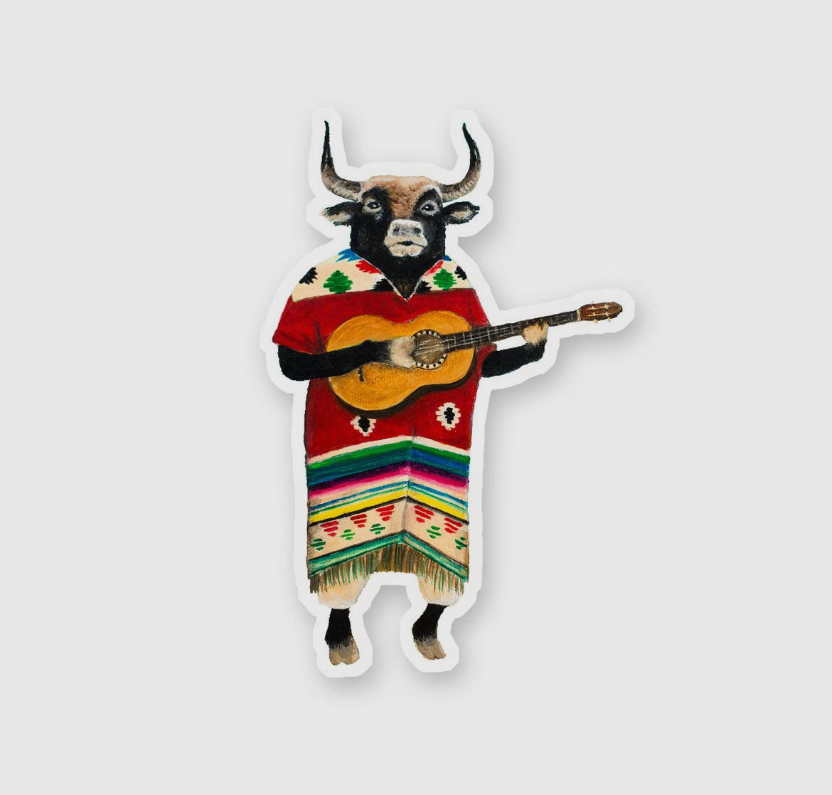 Bull Guitarist Sticker