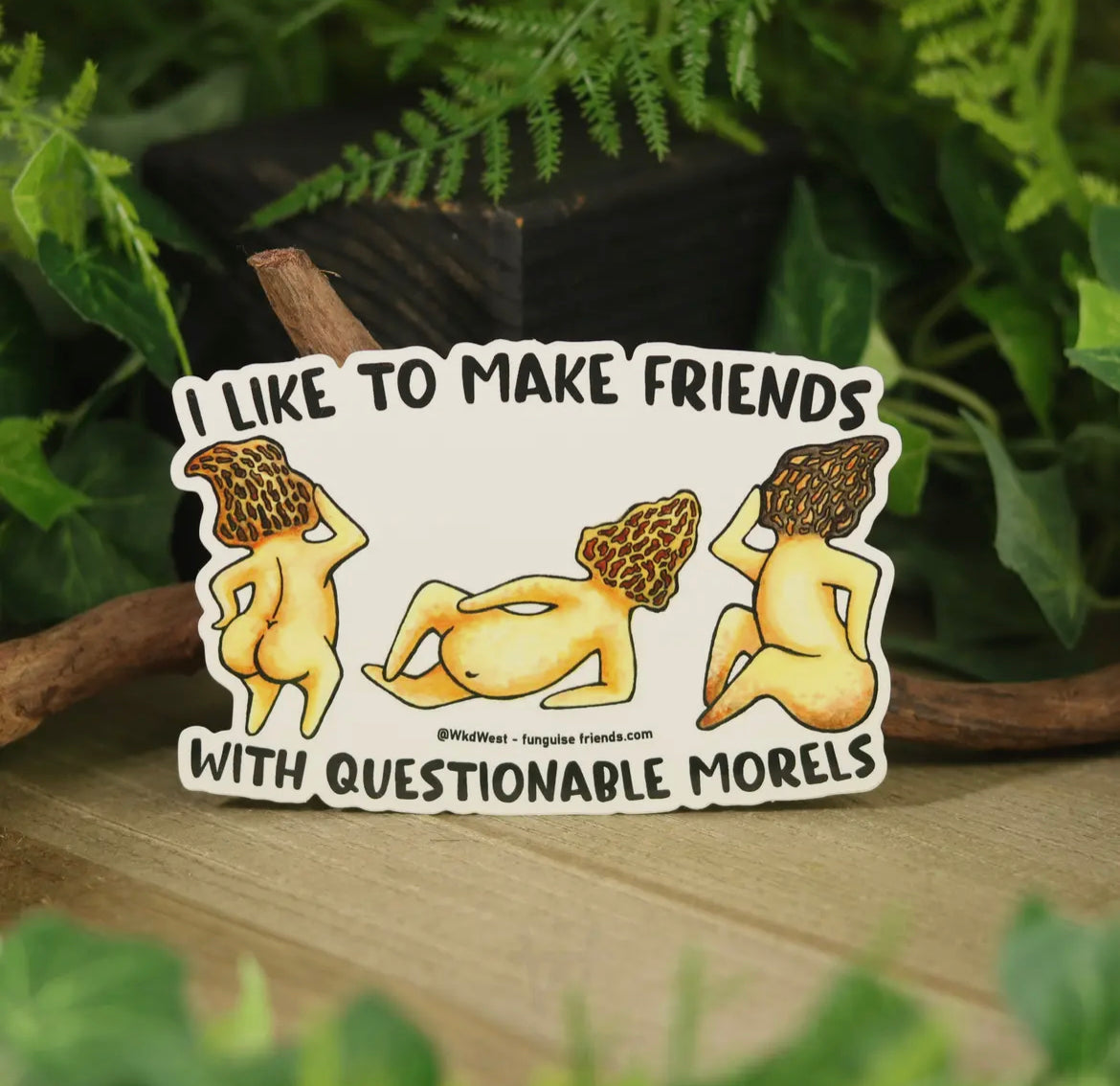 Vinyl Funguise® Bumper Sticker - Questionable Morels