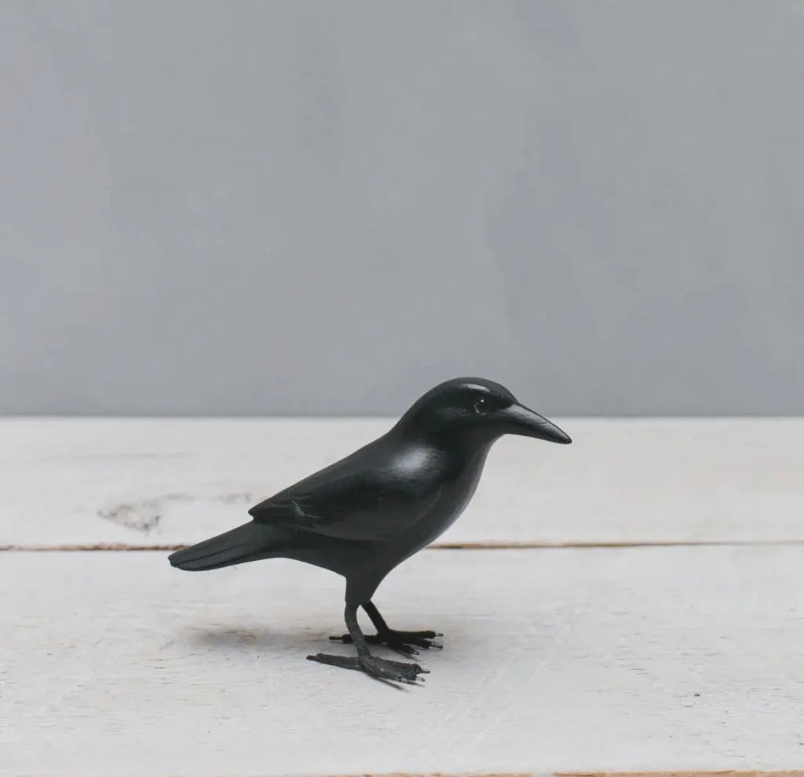 Mini Crow - 3"H -Carved Wooden Ornament