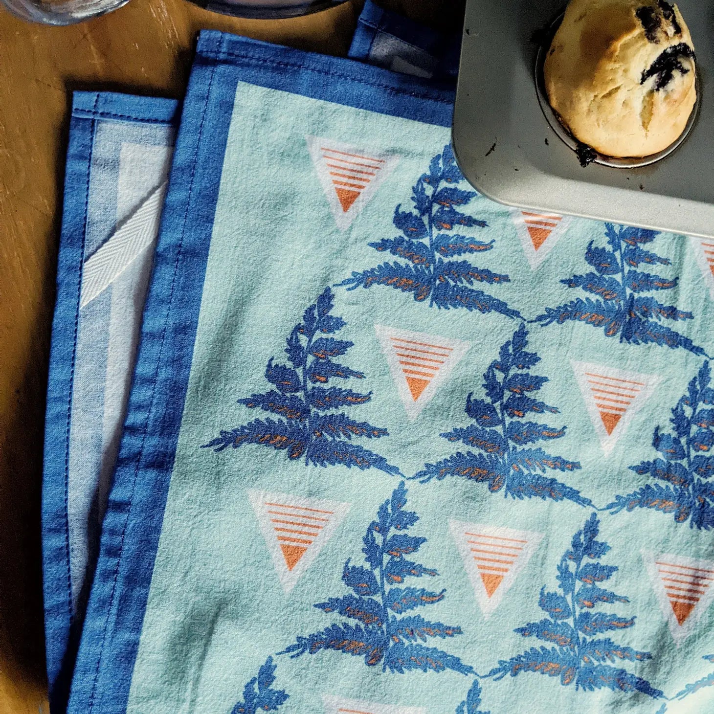 Geometric Ferns Kitchen Towel