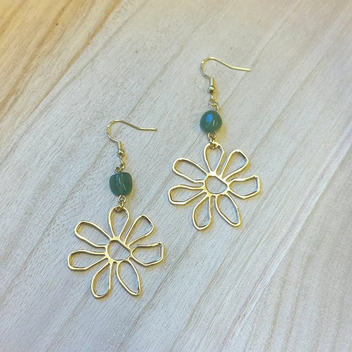 Crystal Gold Filled Flowers Earrings