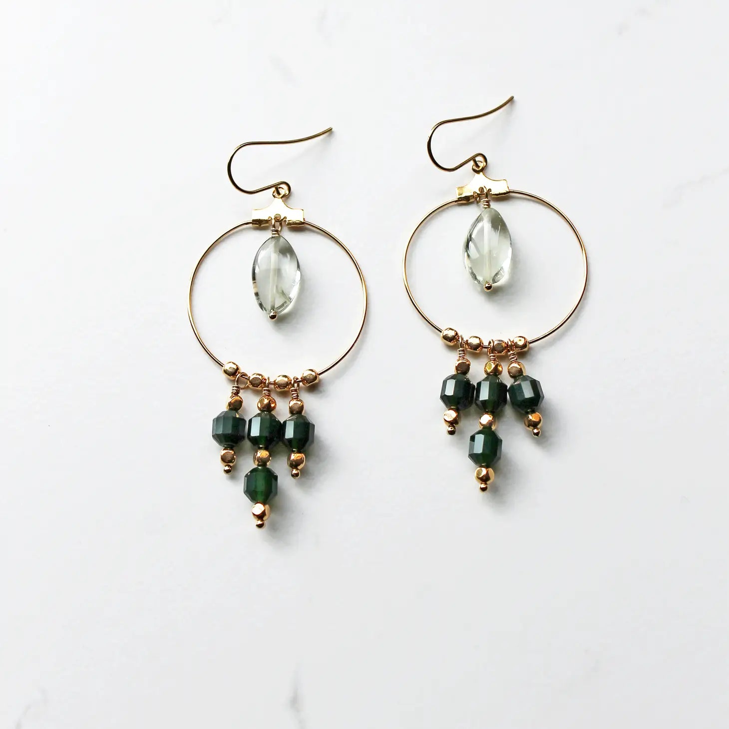 Green Chandelier Earrings