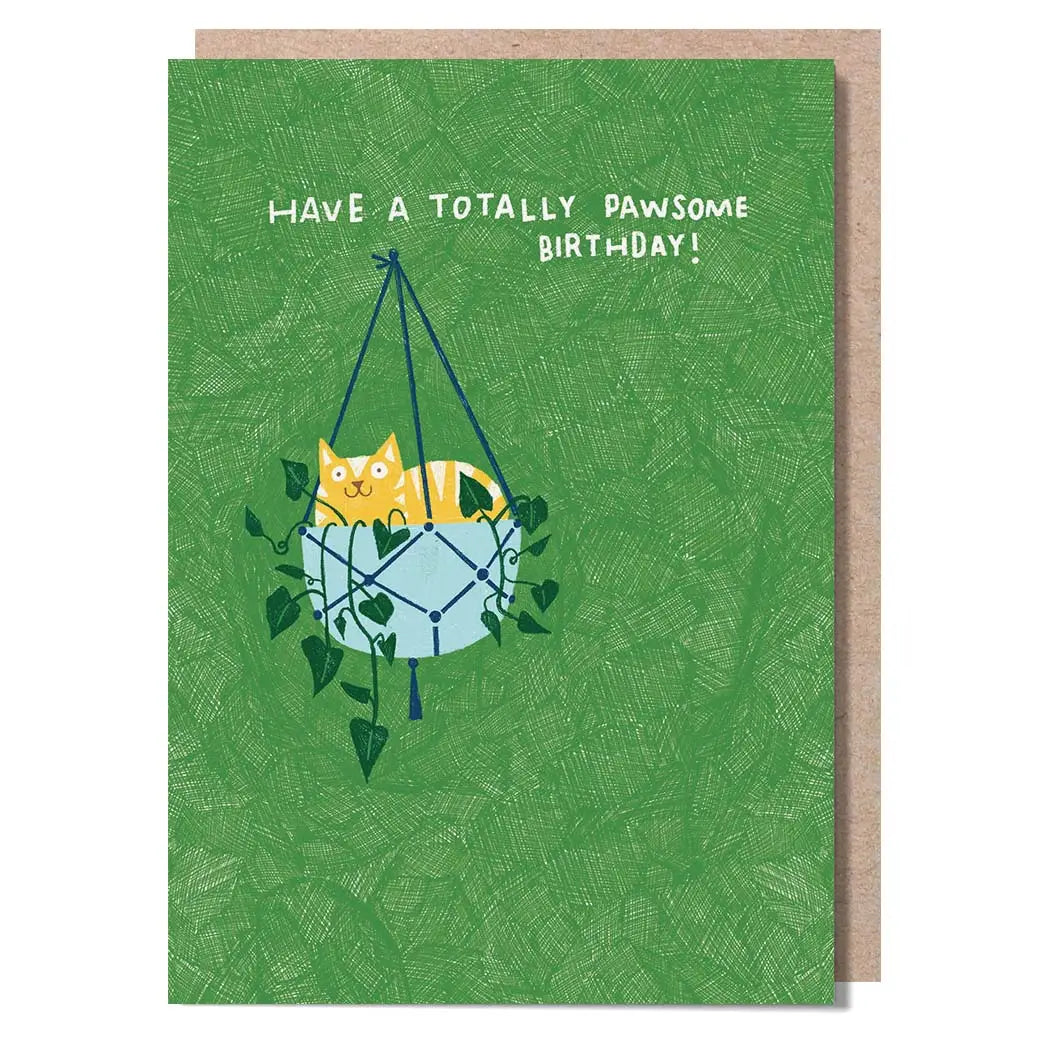 Hanging Cat Greeting Card