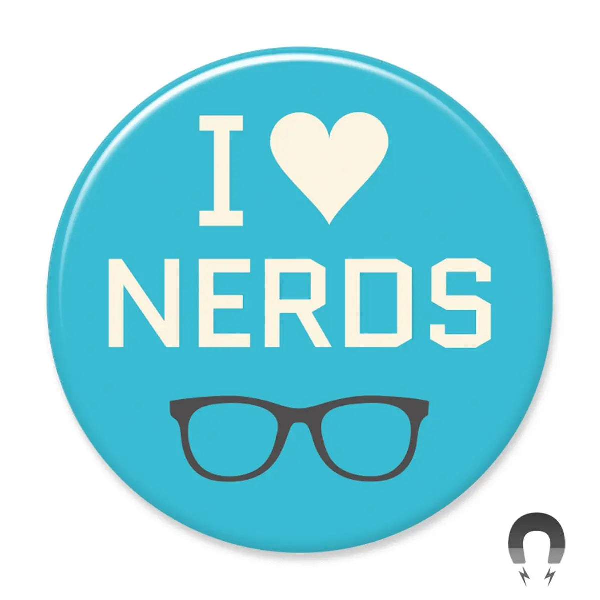 I Love Nerds Round Magnet