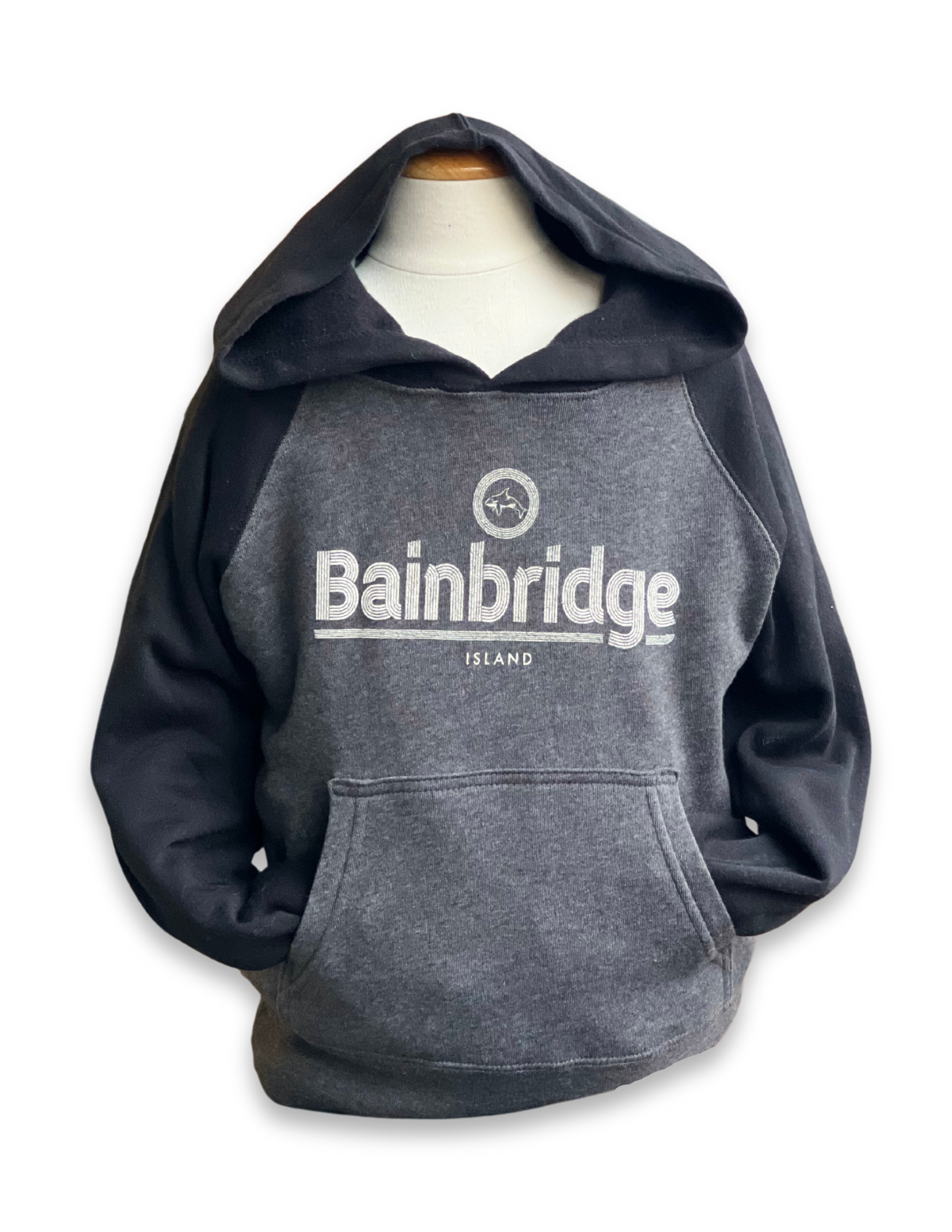 Bainbridge Island Youth Orca Ridgeline Hoodie | Charcoal Heather Black