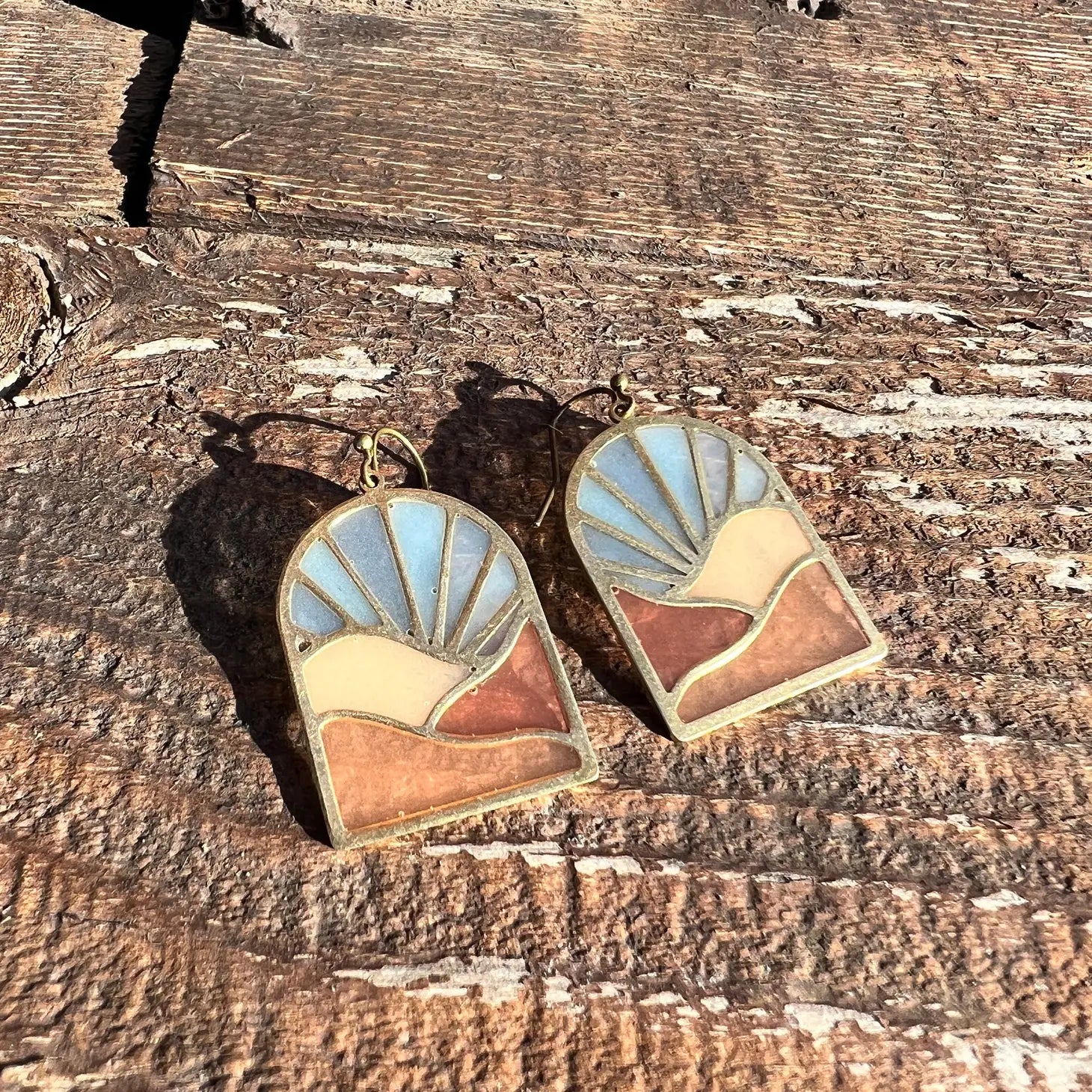 Landscapes Stained Glass Resin Earrings