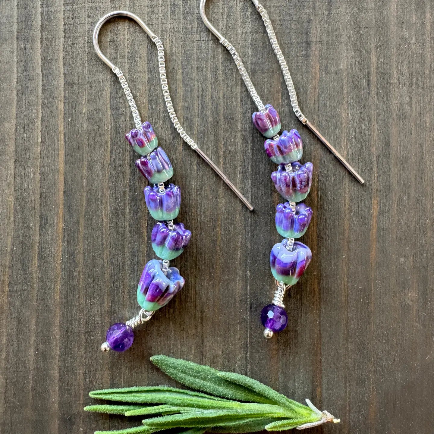 Lavender Threader Earrings