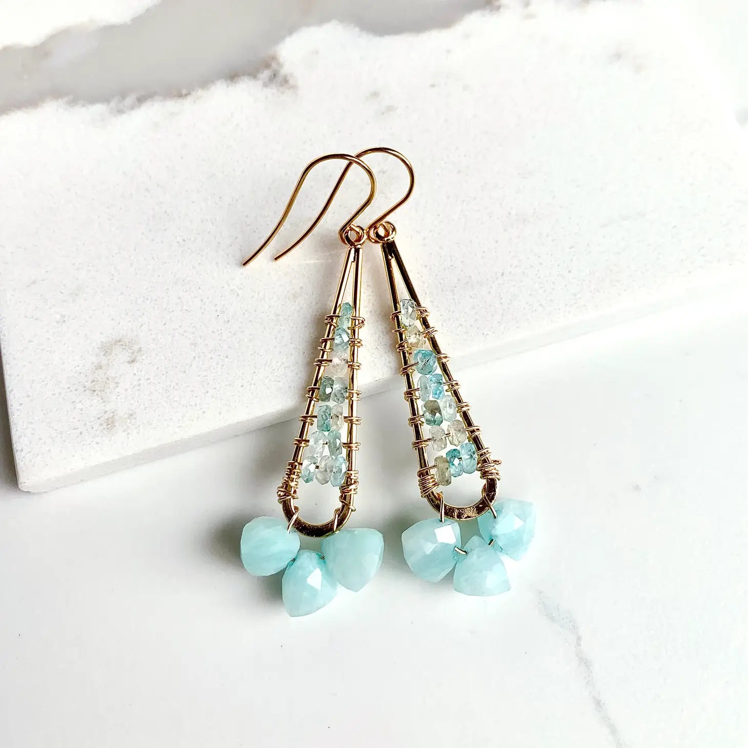 Light Blue Amazonite Earrings | Spring Jewelry