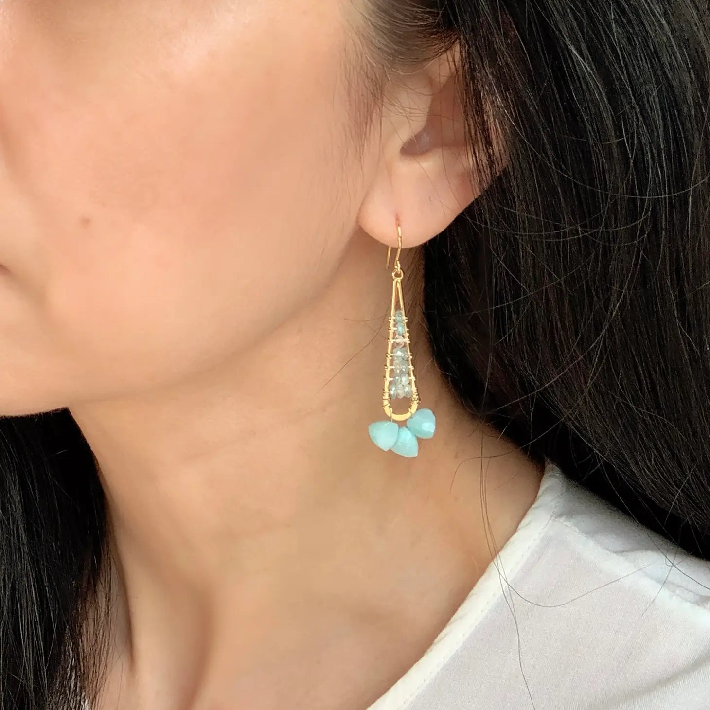 Light Blue Amazonite Earrings | Spring Jewelry