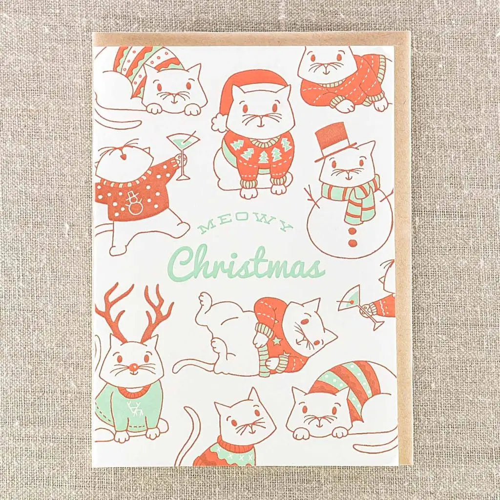 Merry Christmas Cats Greeting Card