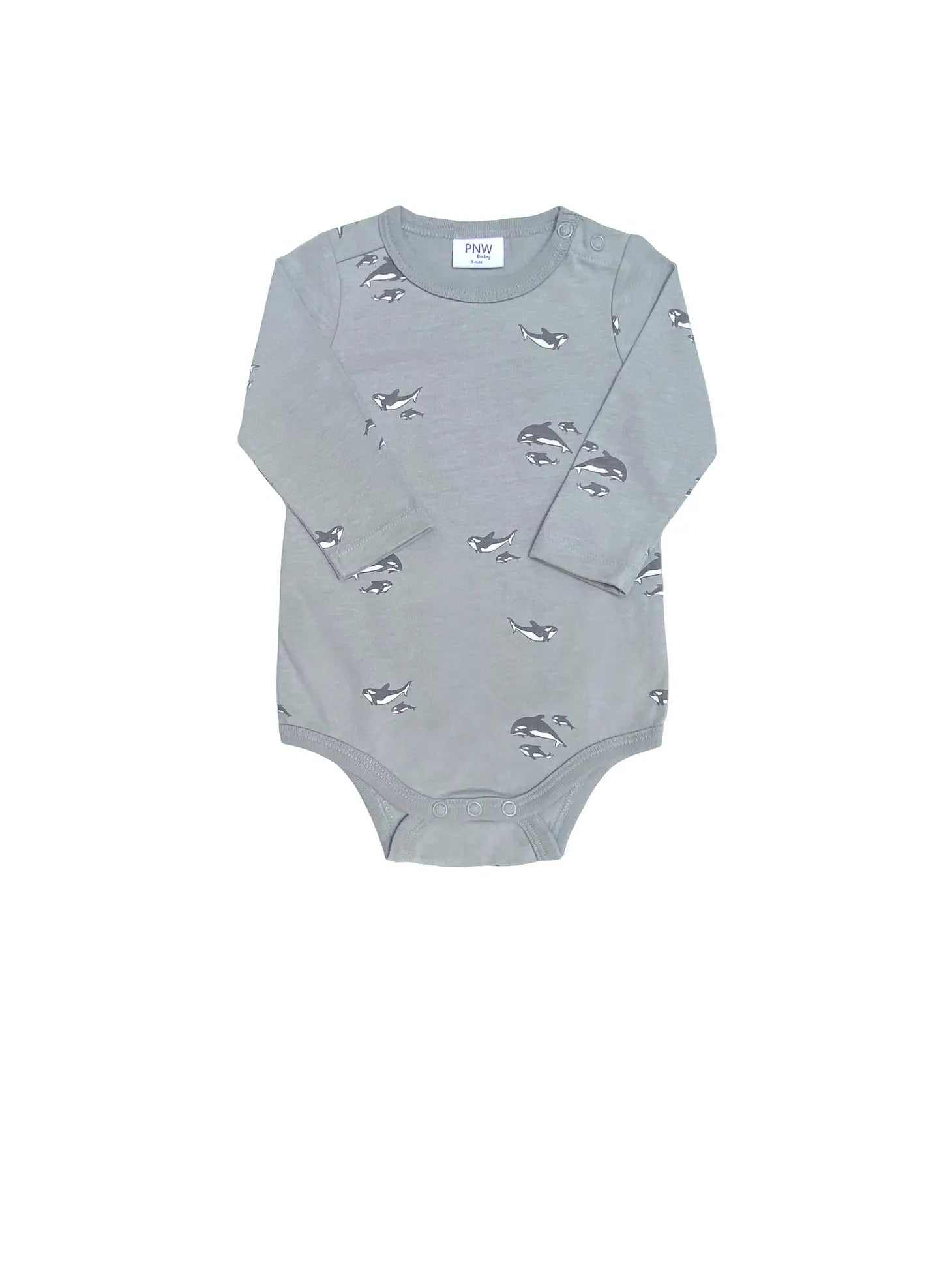 PNW Baby Longsleeve Bodysuit- Orcas