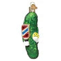 Pickleball Pickle Glass Ornament