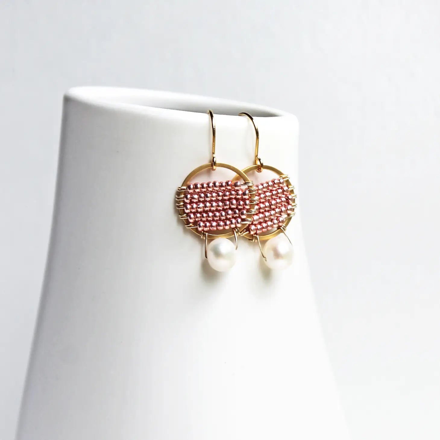 Pearl Seed Bead Earrings