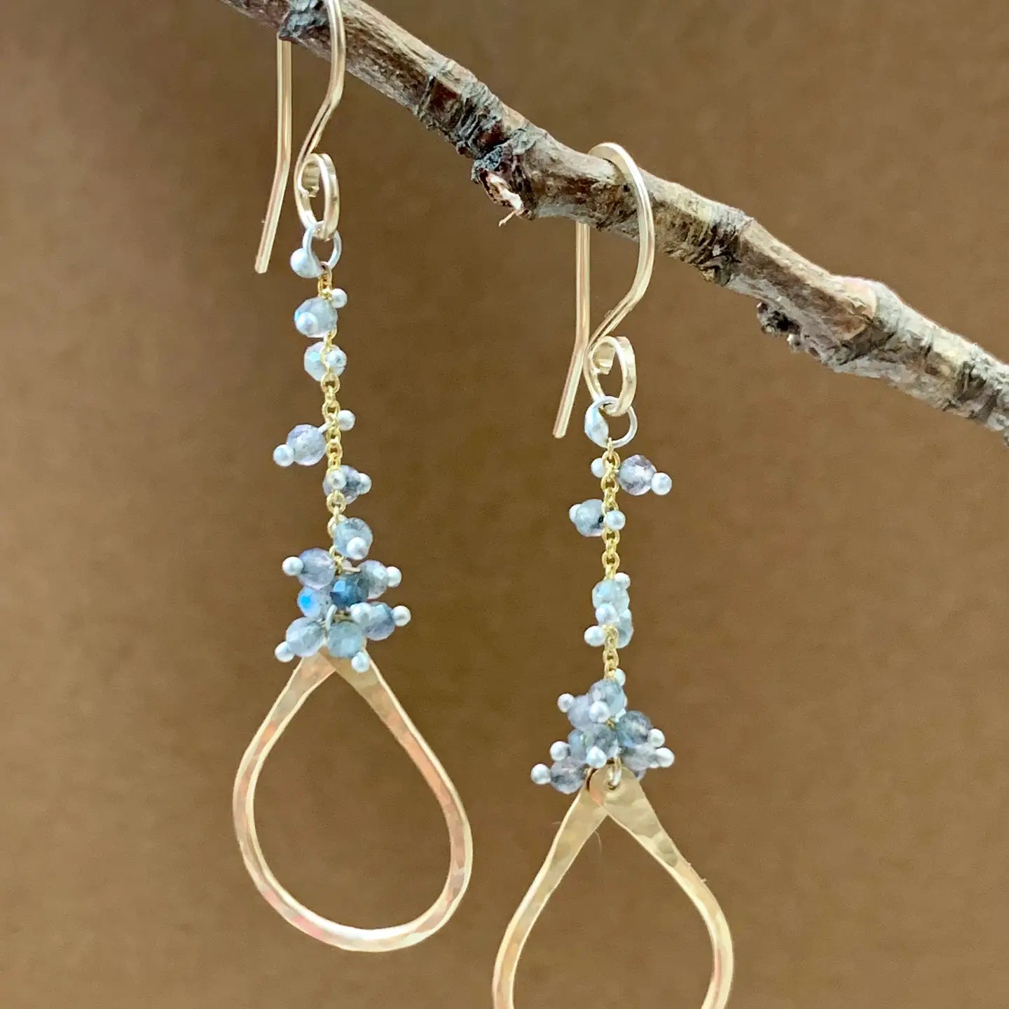 Labradorite Tear Duster Earrings