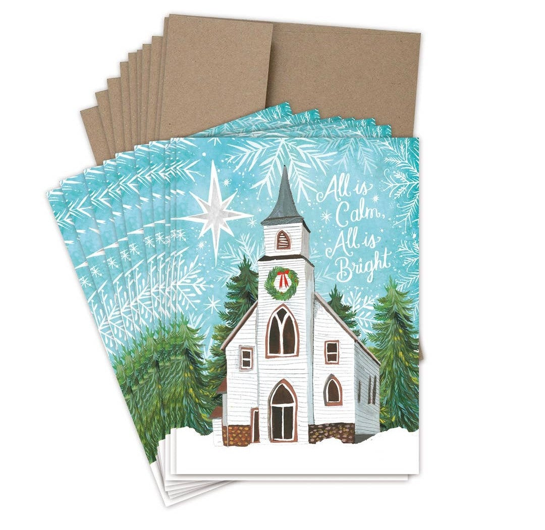 Calm & Bright Church Boxed Holiday Cards